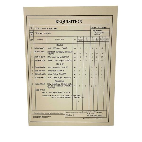 The Great Raid (2005) - Army Requisition Form