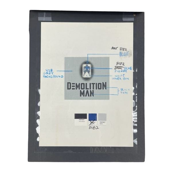 Demolition Man (1993) - Concept Color Comps Logo Design With Hand Drawn Notes (From Joel Silver)