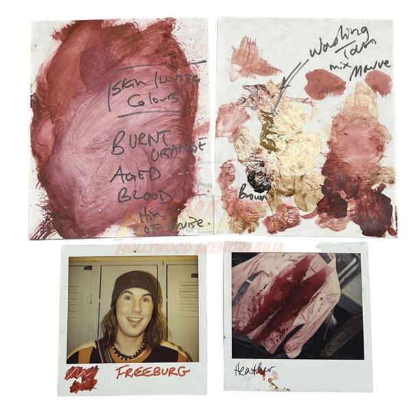 Freddy vs. Jason (2003) - Blood Color Paint Continuity Sheets with Annotations and Polaroid's