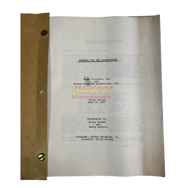 Witness for the Prosecution (1957) - Original Script (From Joel Silver)