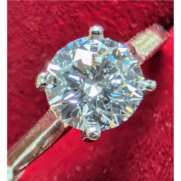 PLATINUM(3.51G), LAB DIAMOND (0.76CT)RING , SIZE 5, APPRAISED INSURANCE VALUE $2835