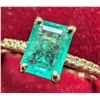 Image 1 : 10K(1.22G), NATURAL EMERALD (1.2+0.06CT)RING ,  SIZE 6.25 APPRAISED INSURANCE VALUE $1215
