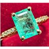 Image 2 : 10K(1.22G), NATURAL EMERALD (1.2+0.06CT)RING ,  SIZE 6.25 APPRAISED INSURANCE VALUE $1215