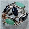 Image 1 : SILVER(4.72G), EMERALD,SAPPHAIRE (1.2CT)RING , SUGGESTED RETAIL VALUE $350