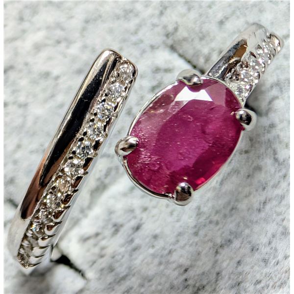 SILVER (3.13G), RUBY (1CT)RING , SUGGESTED RETAIL VALUE $250