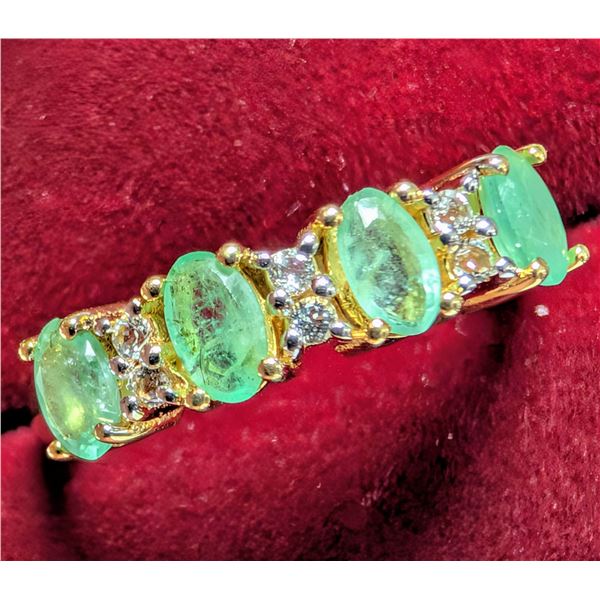 SILVER(2.89G), EMERALD RING RING , SUGGESTED RETAIL VALUE $240