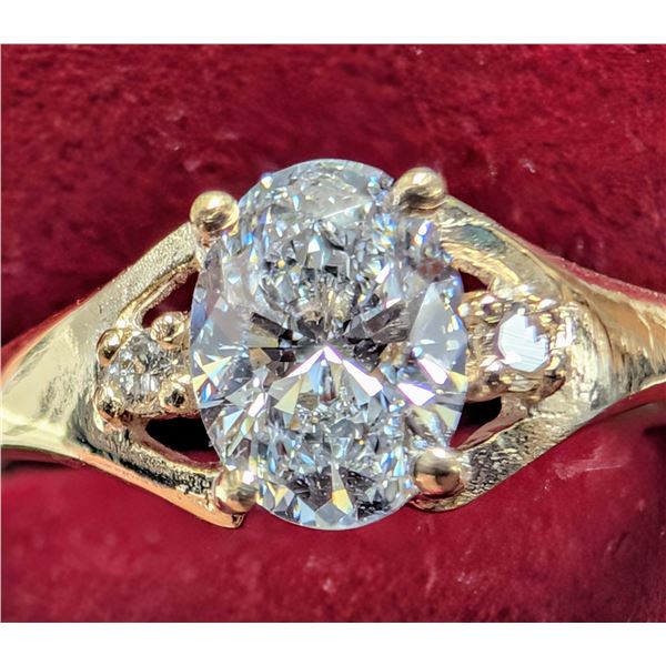 10K(1.41G), LAB DIAMOND (0.6+0.04CT) RING (SIZE 7.25) APPRAISED INSURANCE VALUE $2600