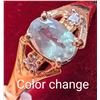 Image 2 : 10K(1.5G), NATURAL ALEXANDRITE COLOR CHANGING (0.5CT), DIAMOND (0.04CT) RING (SIZE 7) APPRAISED I...