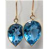 Image 1 : 10K(1G), BLUE TOPAZ (4.1CT) EARRINGS, APPRAISED INSURANCE VALUE $730