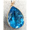 Image 1 : 10K(2.4G), BLUE TOPAZ (11CT) PENDANT, APPRAISED INSURANCE VALUE $800