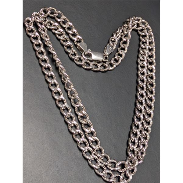SILVER(10.26G), HOLLOW RHODIUM PLATED CHAIN 20", SUGGESTED RETAIL VALUE $210