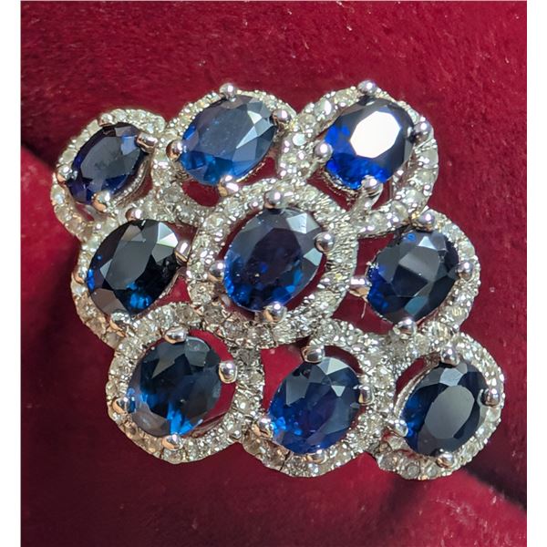 SILVER(3.8G), BLUE SAPPHIRE (APP 2CT) RING, SUGGESTED RETAIL VALUE $240