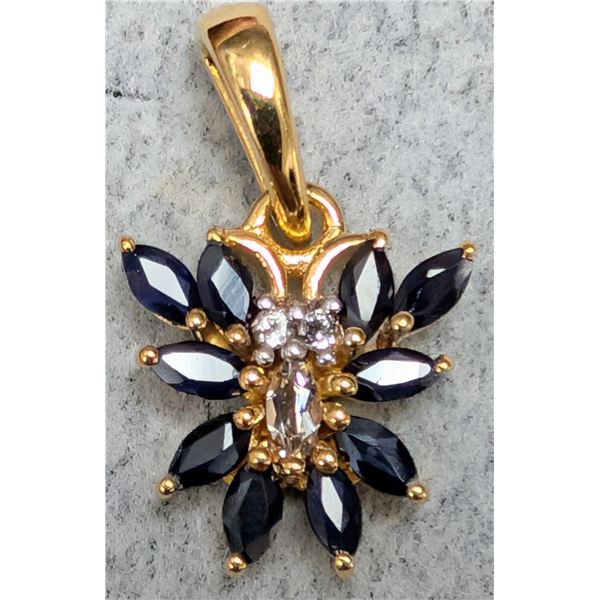 SILVER GENUINE SAPPHIRE (2.25CT) PENDANT