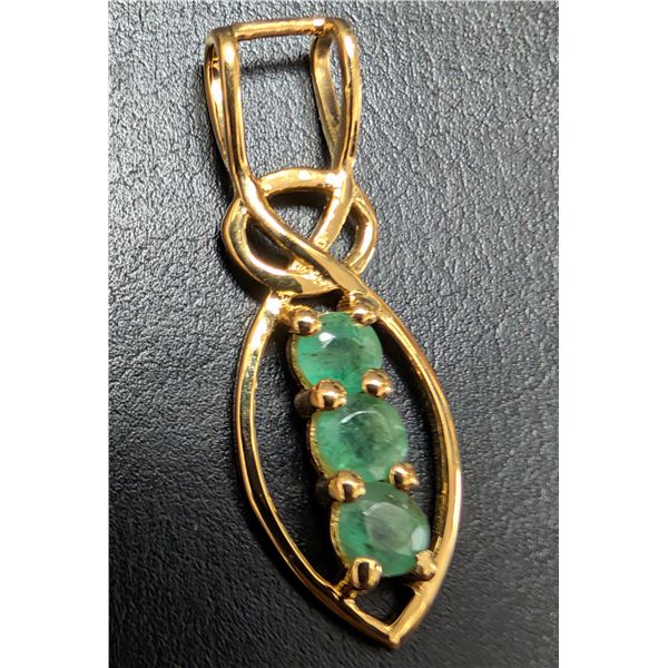 SILVER GENUINE EMERALD (APP 0.4CT) PENDANT