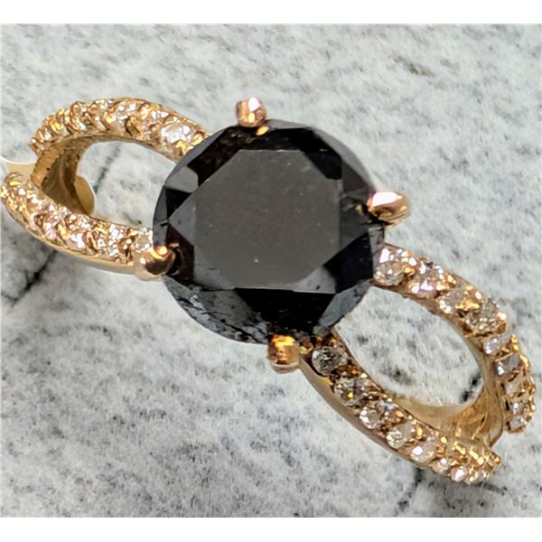 10K(2.02G),  BLACK DIAMOND (1.9CT), MOISSANITE (0.2CT) RING (SIZE 7), APPRAISED INSURANCE VALUE $...
