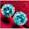 Image 1 : 14K(  G),  LAB BLUE DIAMOND (0.8CT) EARRINGS SUGGESTED RETAIL VALUE $1200