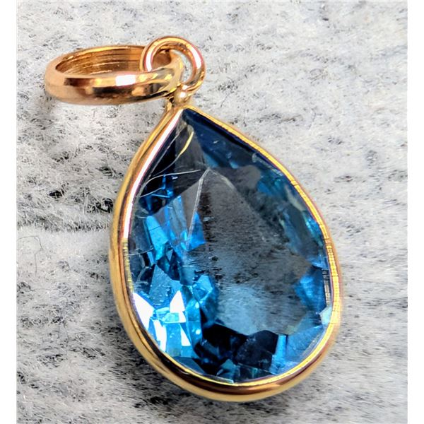 10K(0.57G),  BLUE TOPAZ (2.2CT) PENDANT, SUGGESTED RETAIL VALUE $500