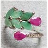 Image 1 : SILVER(2.65G),  GENUINE RUBY AND EMERALD (2.22CT) RING, SUGGESTED RETAIL VALUE $280