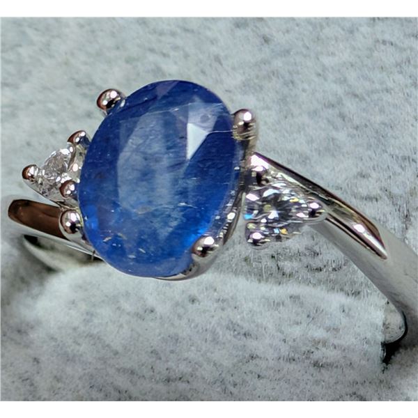 SILVER(2.62G),  GENUINE SAPPHIRE (1CT) RING, SUGGESTED RETAIL VALUE $240