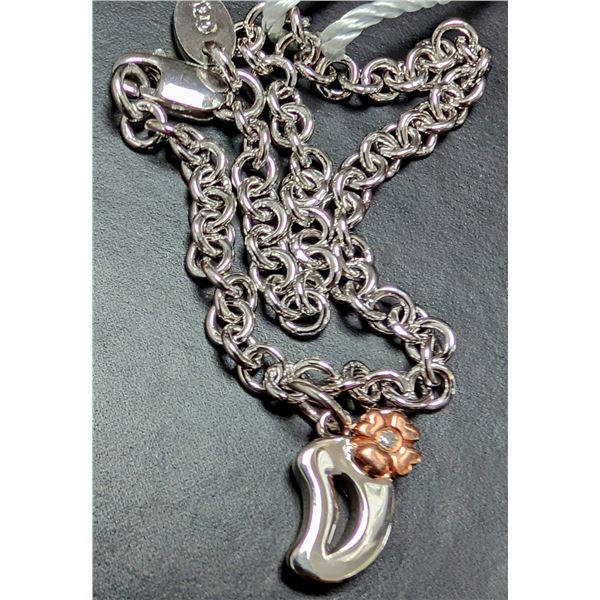 SILVER(3.48G),  GENUINE DIAMOND (0.01CT)BRACELET 6"