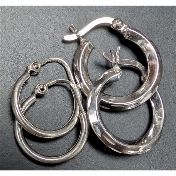 SILVER 2 PAIRS OF SMALL HOOP SET