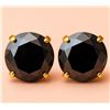 Image 1 : 14K(0.66g),  BLACK DIAMOND (2ct) EARRINGS APPRAISED INSURANCE VALUE $1315