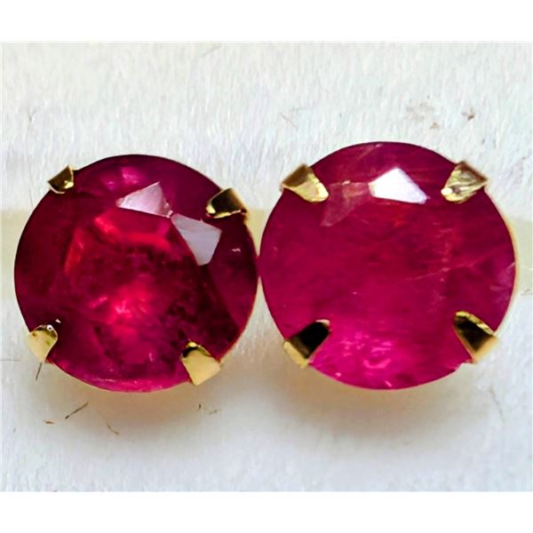 14K(0.4G), NATURAL RUBY (0.76CT) EARRINGS, SUGGESTED RETAIL VALUE $500