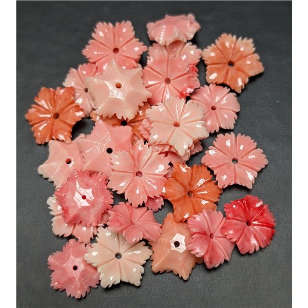 POLY CORAL FLOWER (APP 10CT) GEMSTONE, SUGGESTED RETAIL VALUE $240