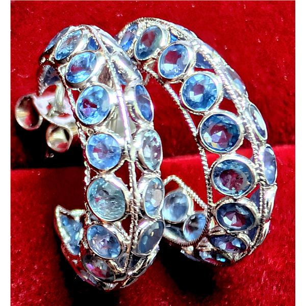 SILVER(2.1G), BLUE SAPPHIRE (APP 1.56CT) EARRINGS, SUGGESTED RETAIL VALUE $200