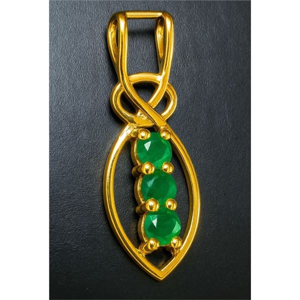 SILVER GENUINE EMERALD (0.65CT) PENDANT