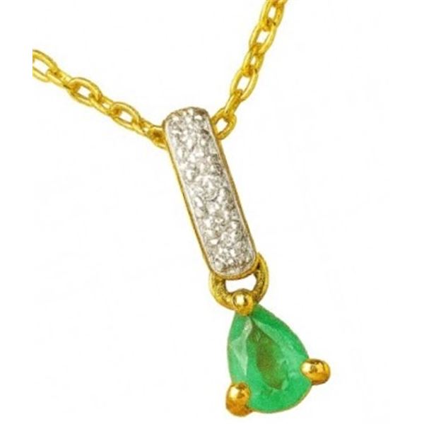 SILVER NATURAL EMERALD (0.35CT) PENDANT