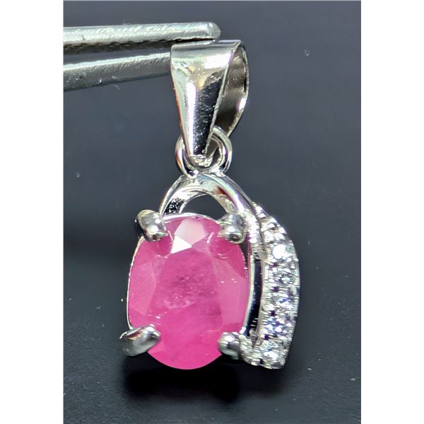 SILVER GENUINE RUBY (1CT) PENDANT