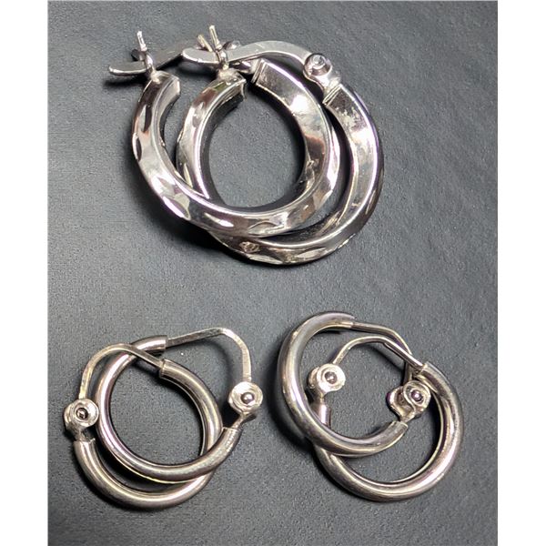 SILVER 3 PAIRS OF EARRING SET