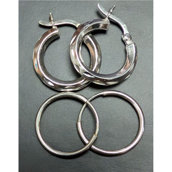 SILVER(1.97G), 2 SMALL HOOP EARRING SET