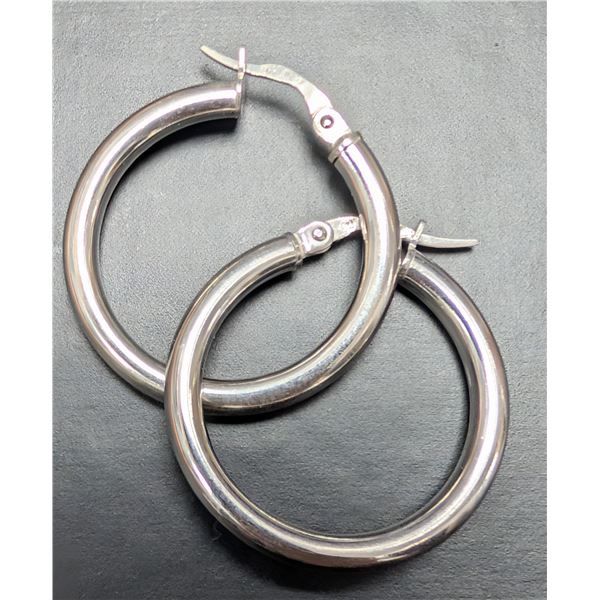 SILVER(3.05G), HOOP 25MM EARRINGS