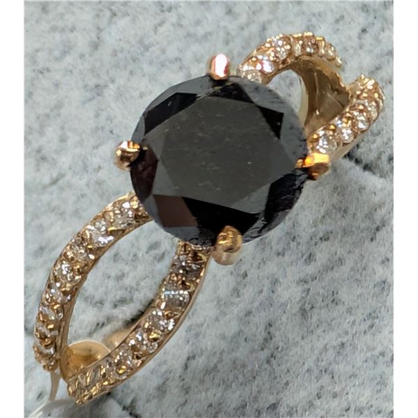 10K(2.02G), BLACK DIAMOND (1.9CT), MOISSANITE (0.2CT) RING (SIZE 7)  APPRAISED INSURANCE VALUE $2835
