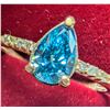 Image 2 : 10K(1.44G), LAB BLUE DIAMOND (0.75+0.06CT) RING (SIZE 6)  *CRACK IN THE GEM