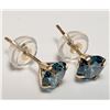 Image 2 : 14K( G), LAB BLUE DIAMOND (0.8CT) EARRING, SUGGESTED RETAIL VALUE $1200