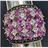 Image 1 : SILVER(11G), GENUINE GRAPE GARNET (APP 4.4CT), WHITE TOPAZ (1.2CT) RING, SUGGESTED RETAIL VALUE $800