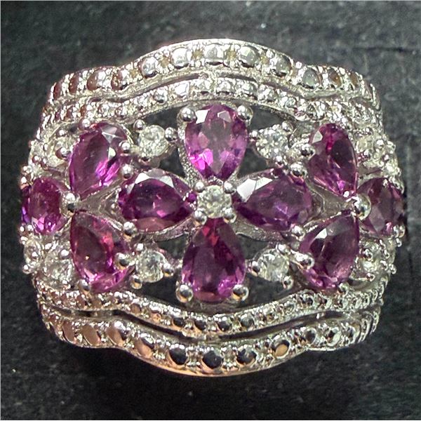 SILVER(6.5G), GRAPE GARNET (APP 2.5CT) RING, SUGGESTED RETAIL VALUE $400