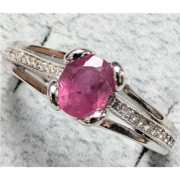 SILVER(2.65G), GENUINE RUBY (1CT) RING, SUGGESTED RETAIL VALUE $240