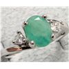Image 1 : SILVER(2.44G), EMERALD (1.5CT) RING, SUGGESTED RETAIL VALUE $200