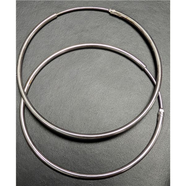 SILVER HOOP 32MM EARRINGS