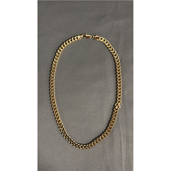 *NEW* 18K GOLD PLATED 7.5 MM CUBAN LINK NECKLACE: 18" LONG