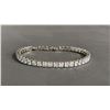 Image 1 : *NEW* PLATINUM PLATED 4 MM SIMULATED DIAMOND (CZ) PRINCESS CUT TENNIS BRACELET: 8" LONG