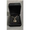 Image 2 : *NEW* 18K GOLD PLATED 26 MM SIMULATED DIAMOND (CZ) KEY TO MY HEART NECKLACE: 19" CHAIN
