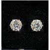 Image 1 : *NEW* 14K GOLD PLATED SIMULATED DIAMOND (CZ) STUD EARRINGS: 4 CT EACH