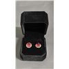 Image 2 : *NEW* 18K GOLD PLATED LAB-CREATED RUBY STUD EARRINGS: 2 CT EACH