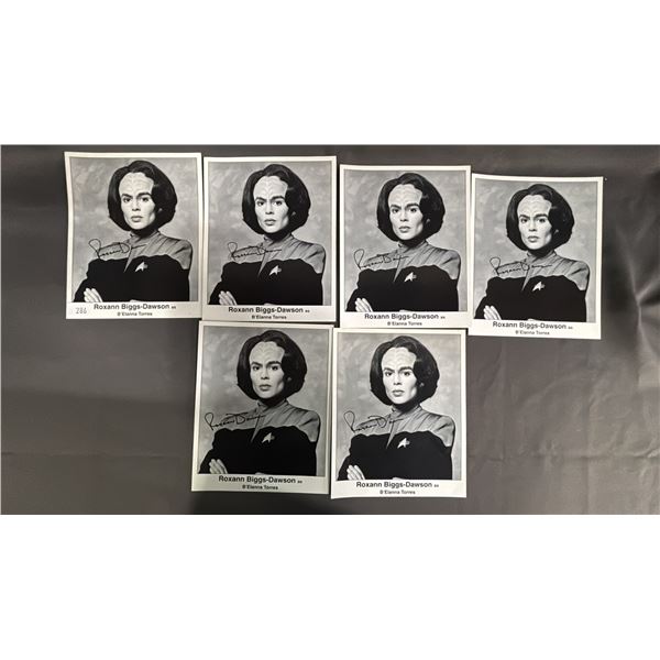 (6) AUTOGRAPHED 8"X10" PHOTOS OF ROXANN BIGGS-DAWSON (B'ELANNA TORRES IN STAR TREK: VOYAGER
