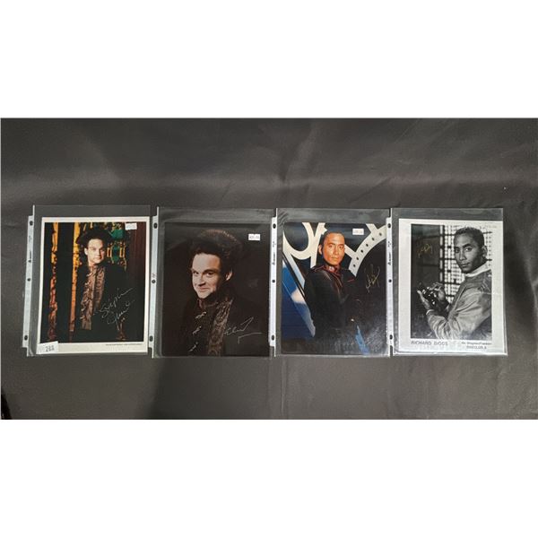 (4) ASSORTED AUTOGRAPHED 8"X10" BABYLON 5 PHOTOS